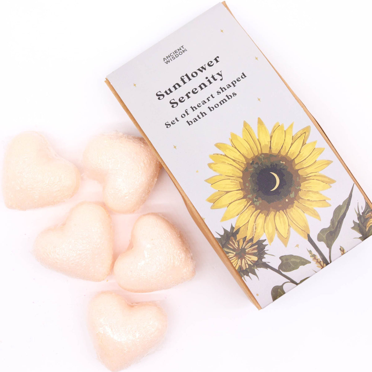 Sunflower Serenity Bath Heart Gift Set | Passion Fruit Scent | Vegan Birthday & Summer Gift