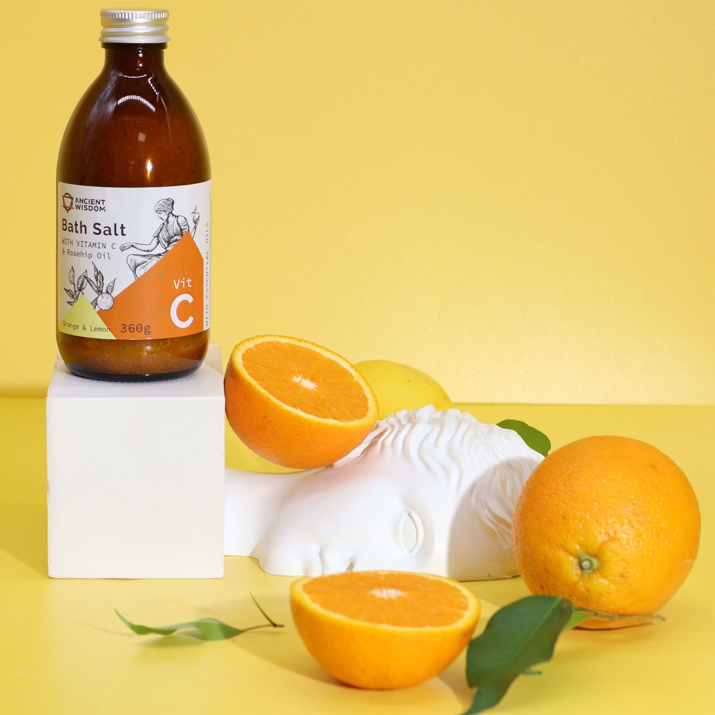 Vitamin C Himalayan Bath Salts | Ancient Goddess | Orange & Lemon | 360g | Amber & Calm