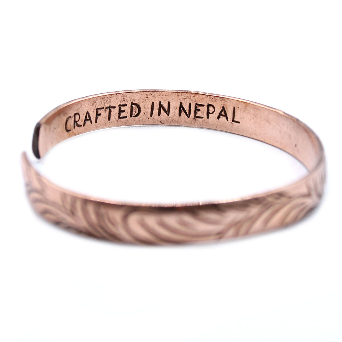 Copper Tibetan Slim Tribal Swirls Bracelet