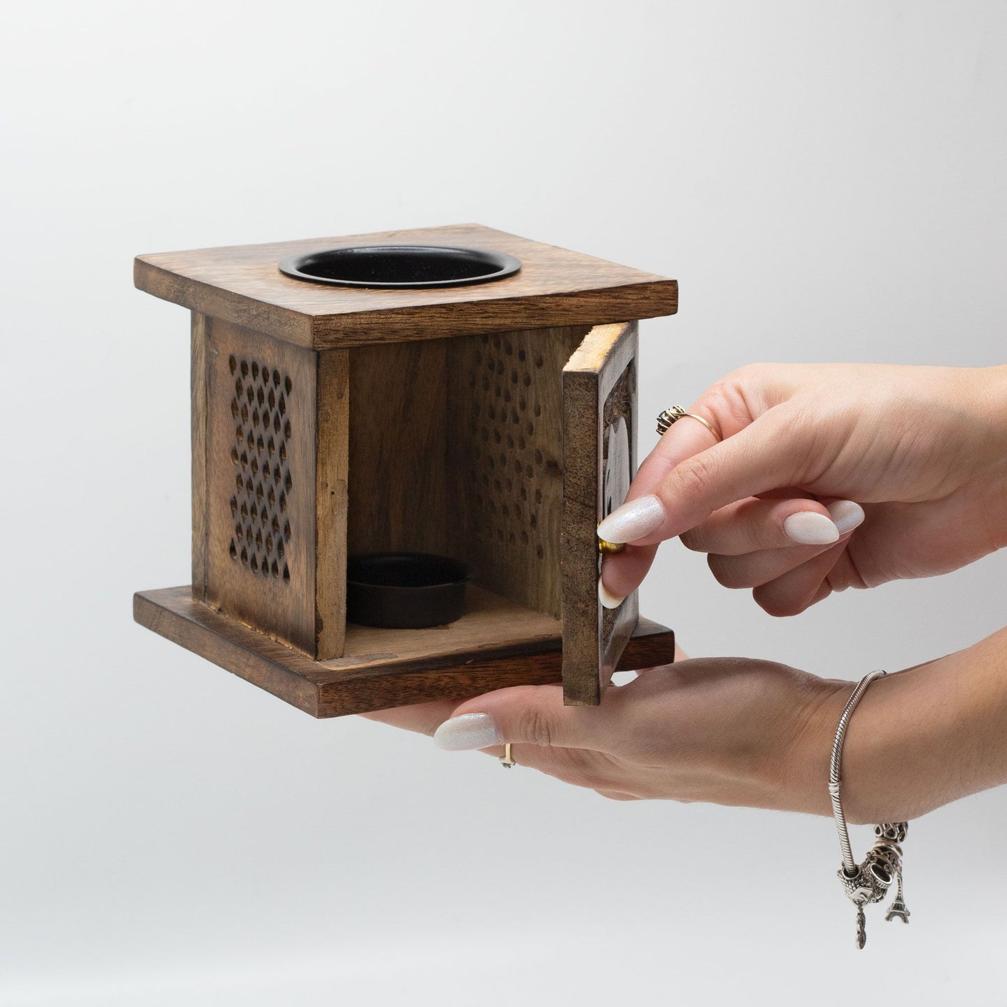 Large Buddha Mango Wood Box Oil Burner | Boho Wax Melt & Aromatherapy Gift