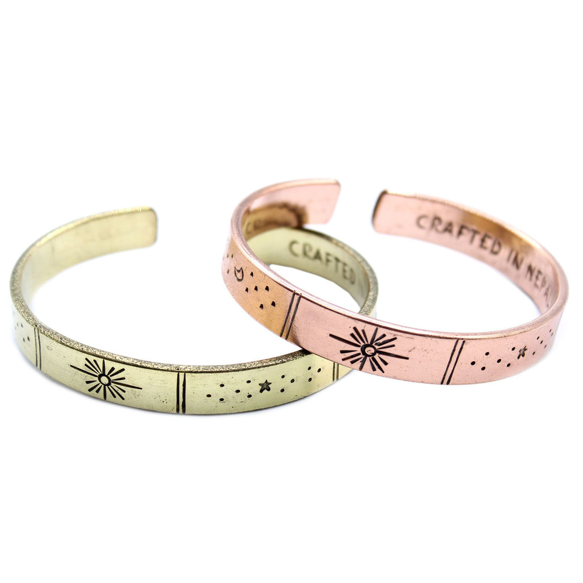 Brass Inspiration Bracelet — Galaxy Design | Handmade in Nepal