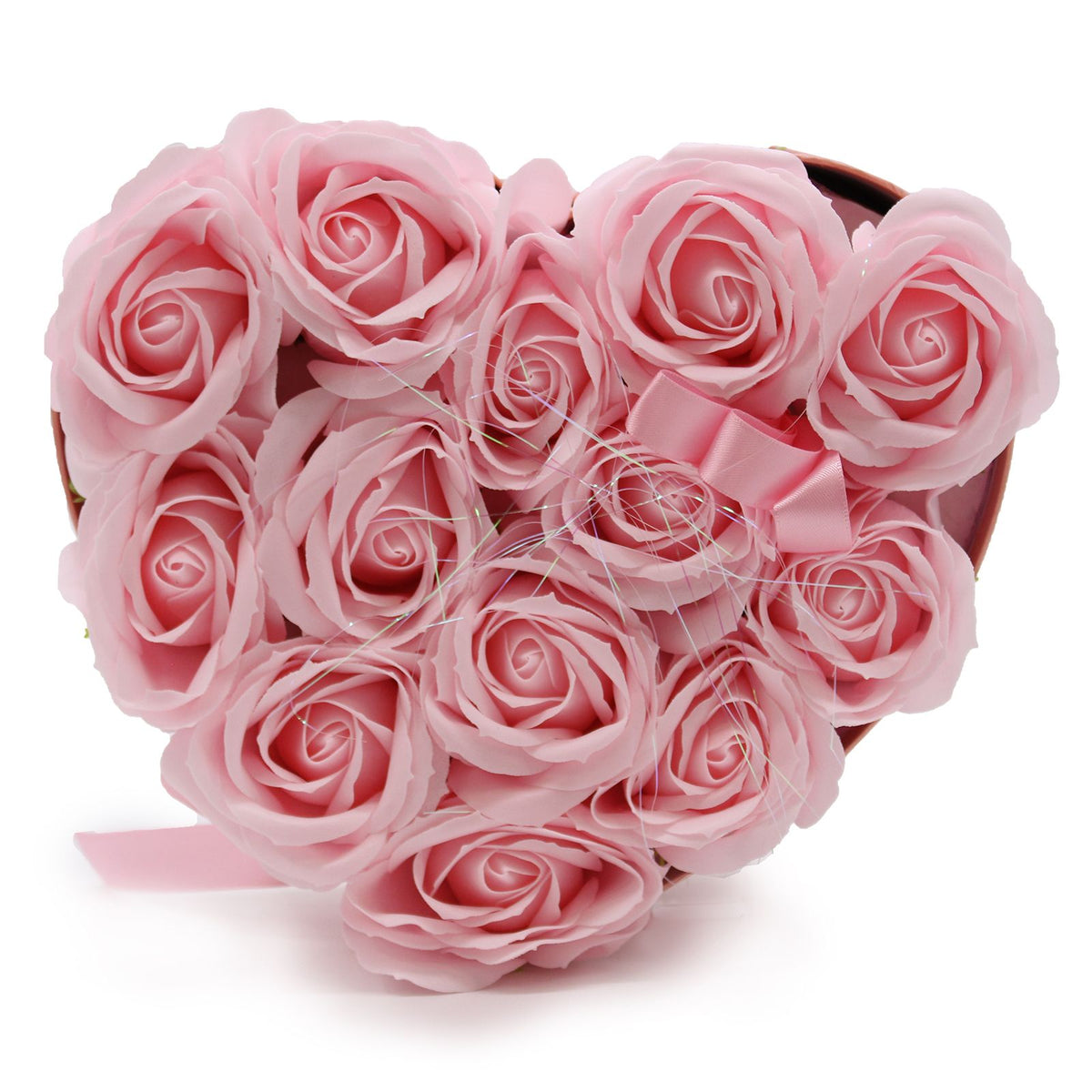 Pink Rose Soap Flower Bouquet | 13 Roses Heart | Luxury Romantic Bath Gift | Valentine's Mother's Day
