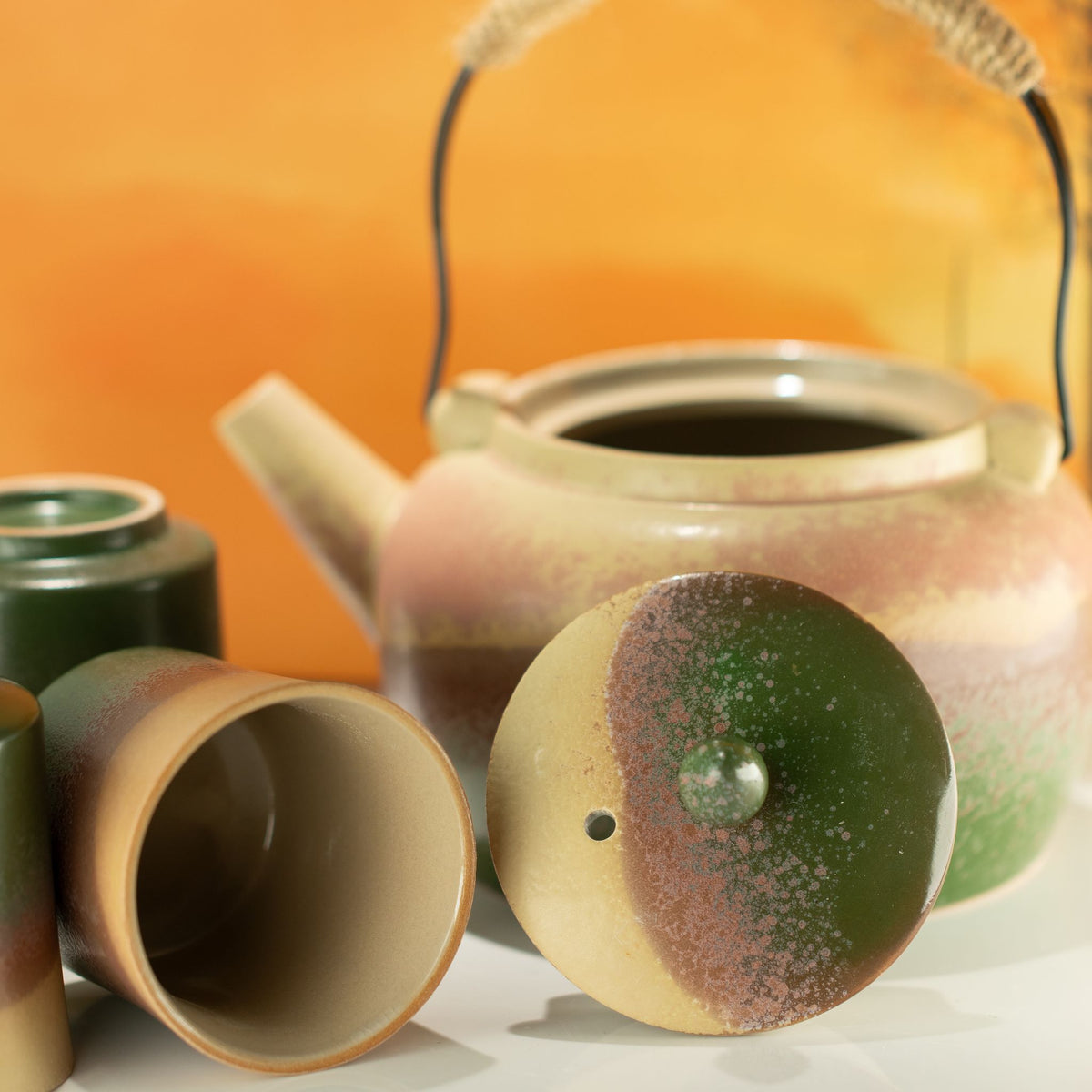 Japanese Kyusu Style Tea Set & Four Cups | Green Tea Set | Mindful Gift | Birthday Gift for Tea Lovers