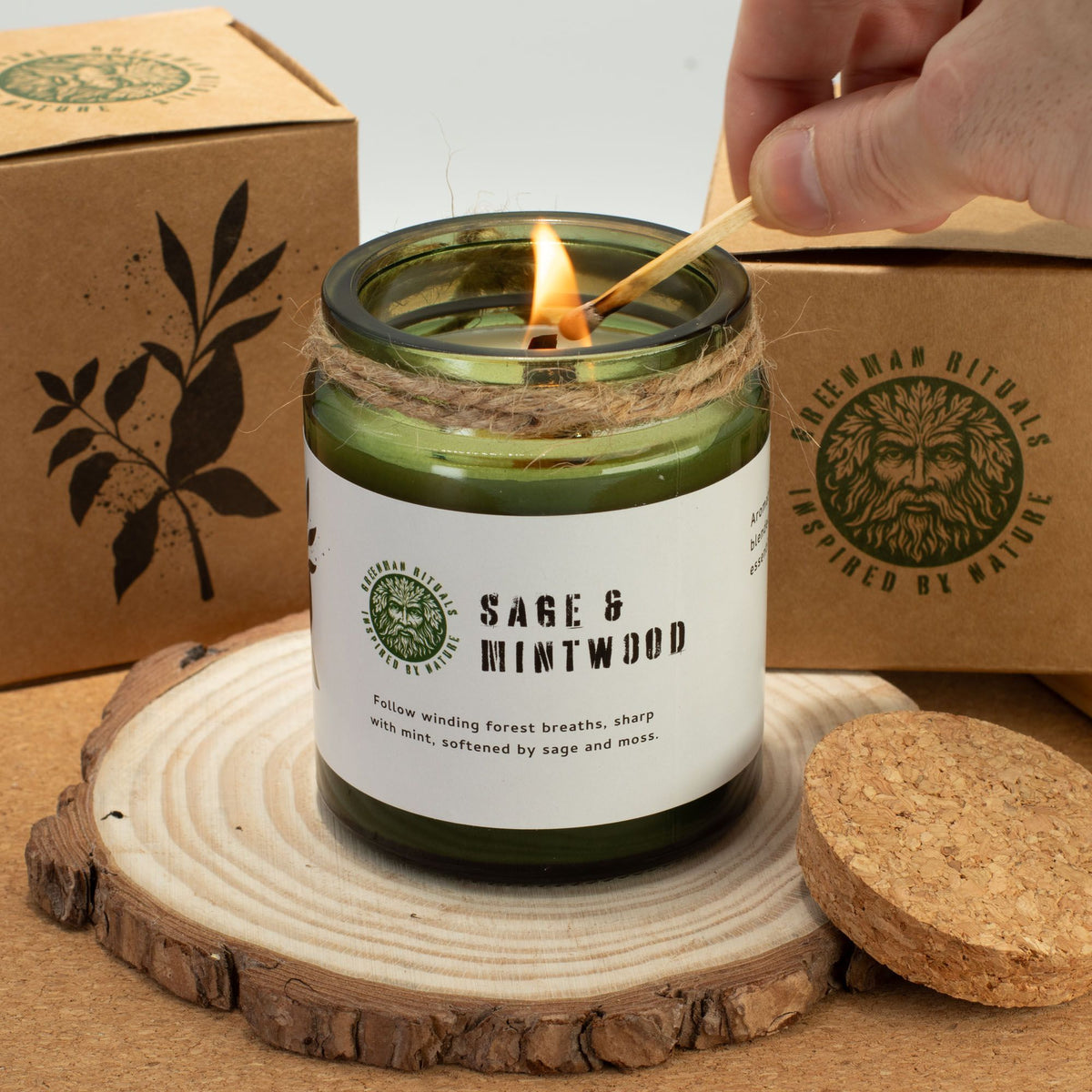 Moss & Mist Woodwick Soy Candle | Sage & Mintwood Natural Home Fragrance Gift