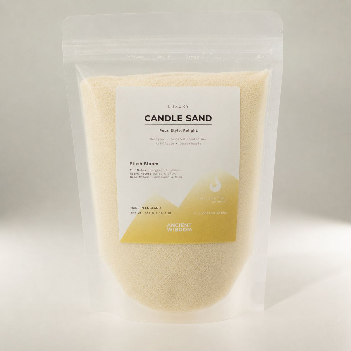 Blush Bloom Warm Honey Candle Sand | 300g | Marc Jacobs Daisy Inspired | 60hr Burn | Made in England