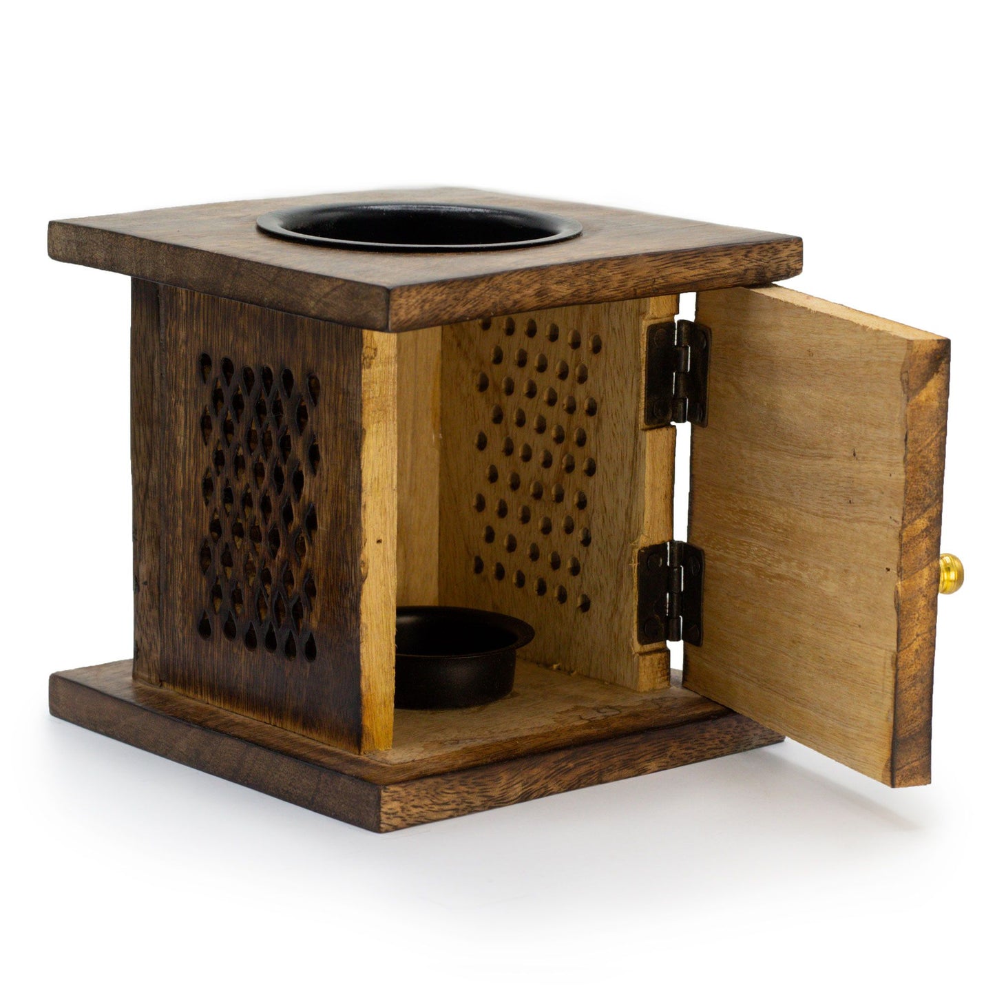 Large Buddha Mango Wood Box Oil Burner | Boho Wax Melt & Aromatherapy Gift