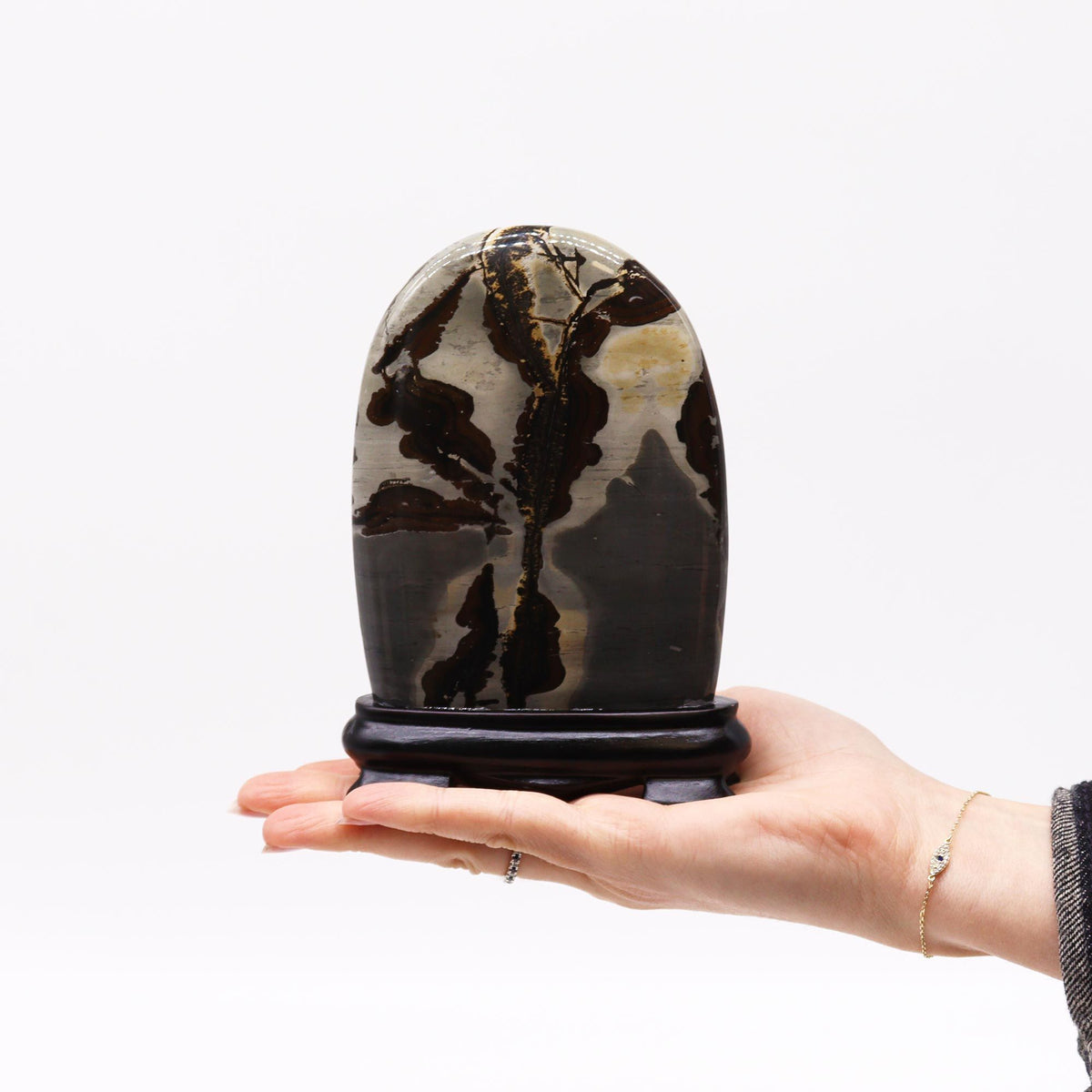 Guohua Picture Stone | Arch | Natural Dendrite Landscape Stone | 145×110mm