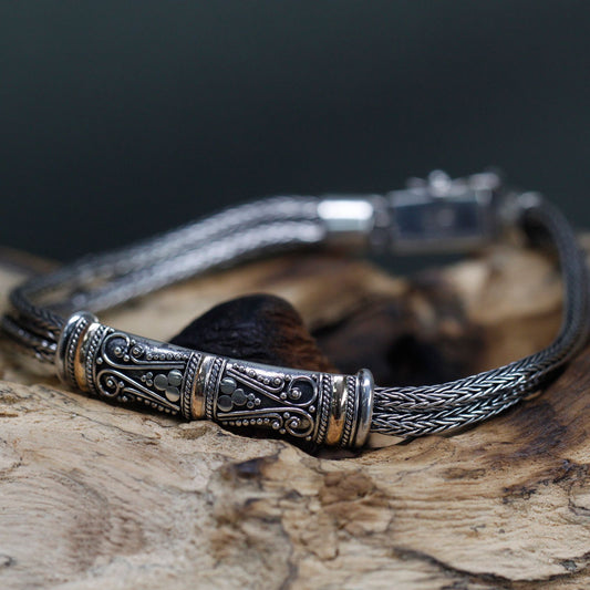 Twin Chain Bracelet — 18k Gold & 925 Silver | Handmade in Indonesia | Unisex