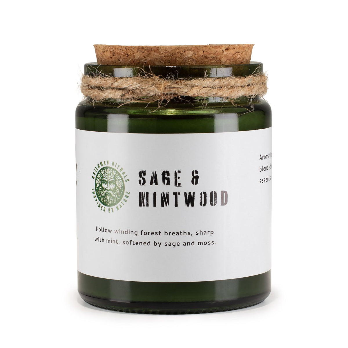 Sage & Mintwood Woodwick Soy Candle | Fresh Herbal Home Fragrance Gift