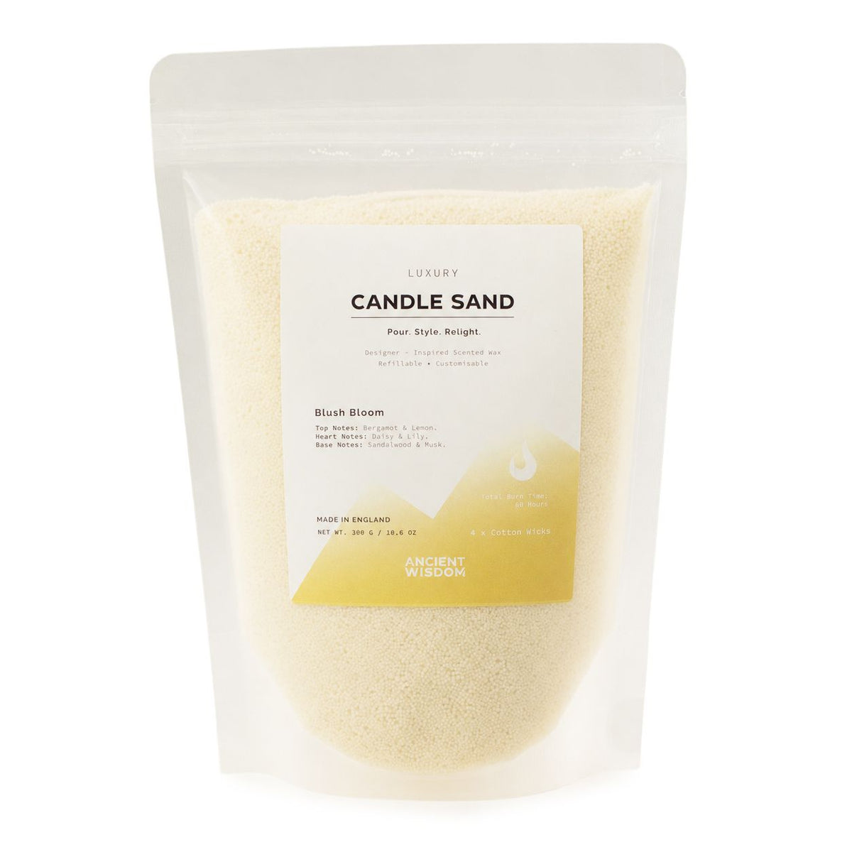 Blush Bloom Warm Honey Candle Sand | 300g | Marc Jacobs Daisy Inspired | 60hr Burn | Made in England