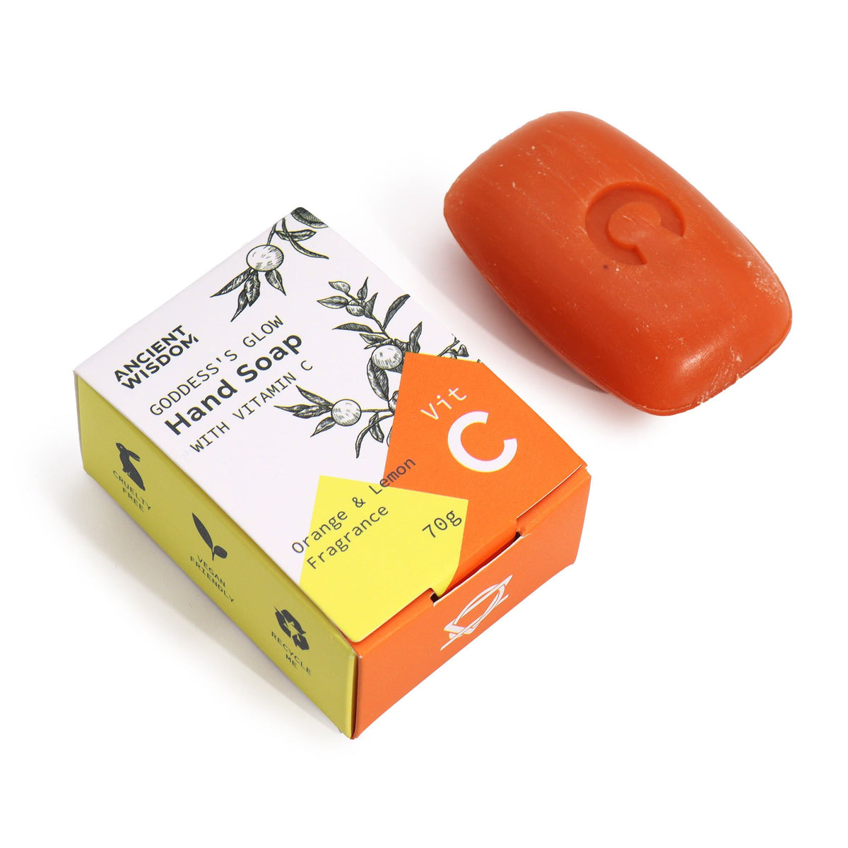Brightening Vitamin C Hand Soap | Orange & Lemon | 70g Bar | Amber & Calm