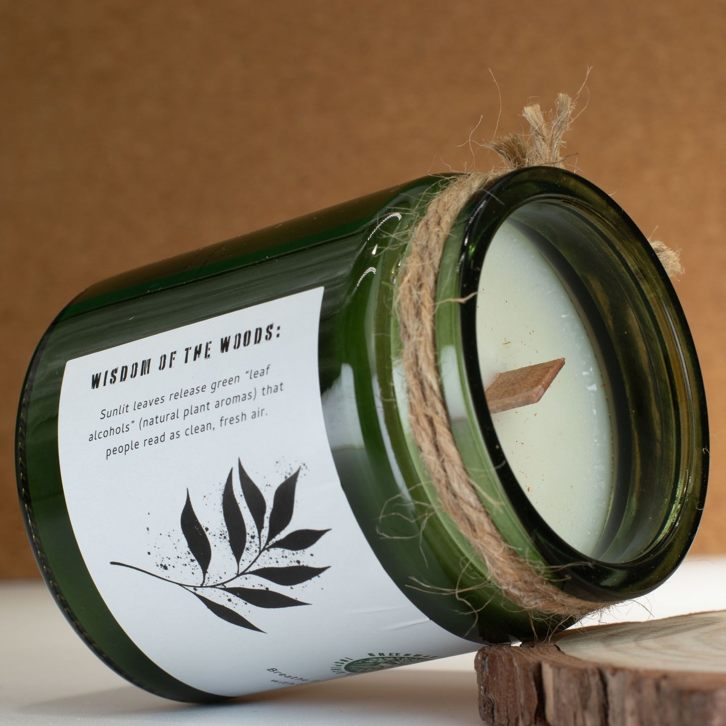 Leaves & Linen Woodwick Soy Candle | Sage & Mintwood Clean Home Fragrance Gift
