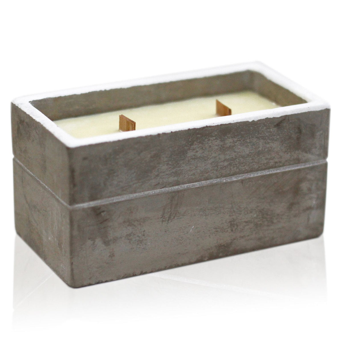 Spiced South Sea Lime Concrete Candle | Wooden Wick | Large | Amber & Calm