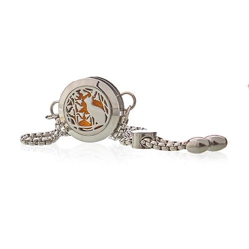 Cat & Flowers Aromatherapy Bracelet | Essential Oil Diffuser Jewellery Gift