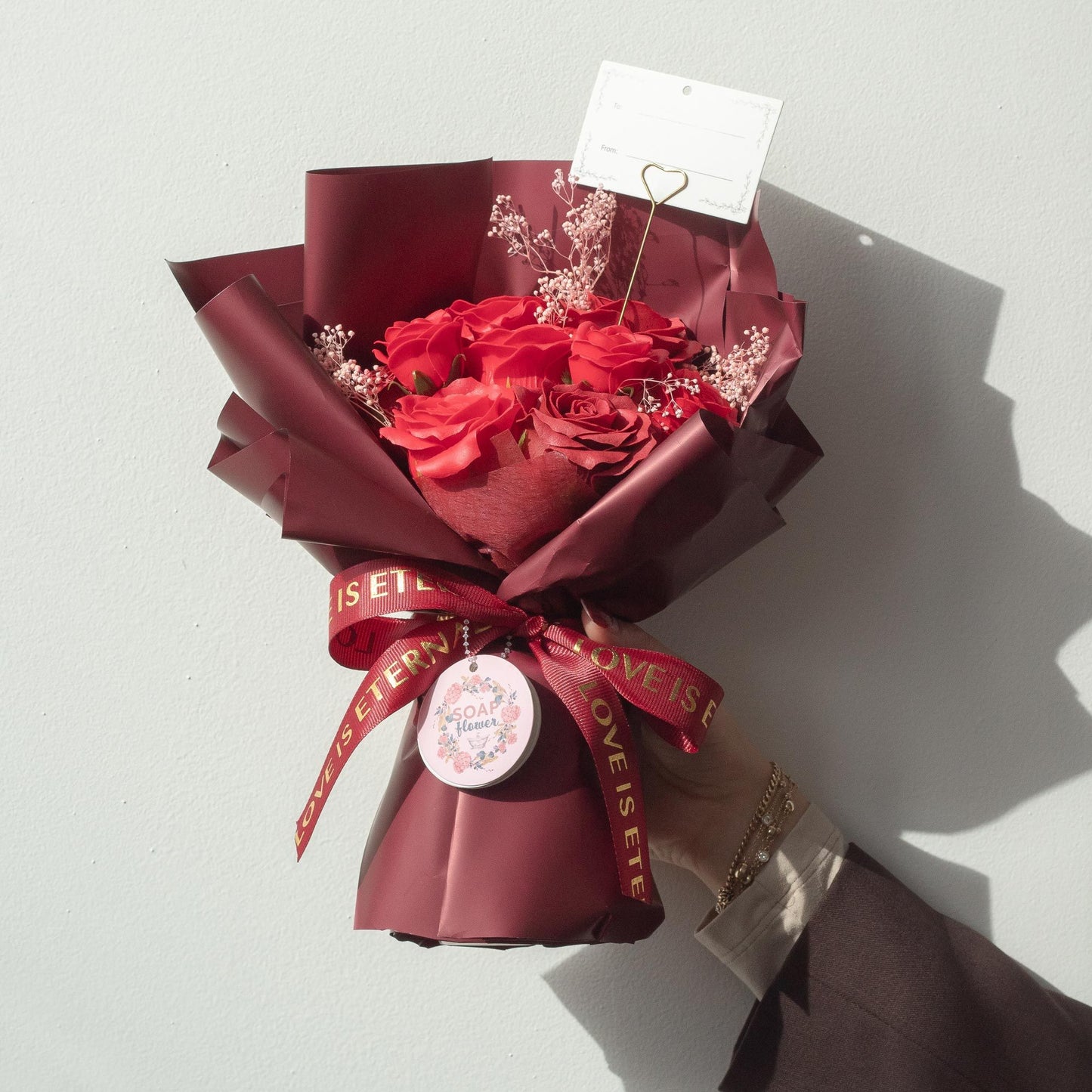 Love is Eternal Red Roses Bouquet Gift Card | Romantic Gift | Valentine's & Anniversary