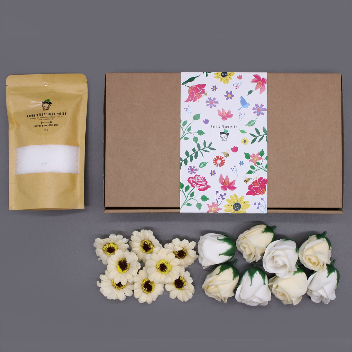 Cold & Flu Salt Soak Gift Set | Eucalyptus, Ginger & Black Pepper | Luxury Wellness Bath Gift