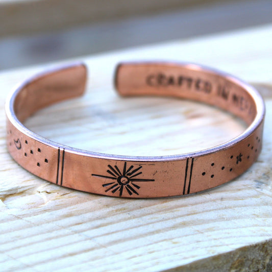 Copper Inspiration Bracelet — Galaxy Design | Handmade in Nepal