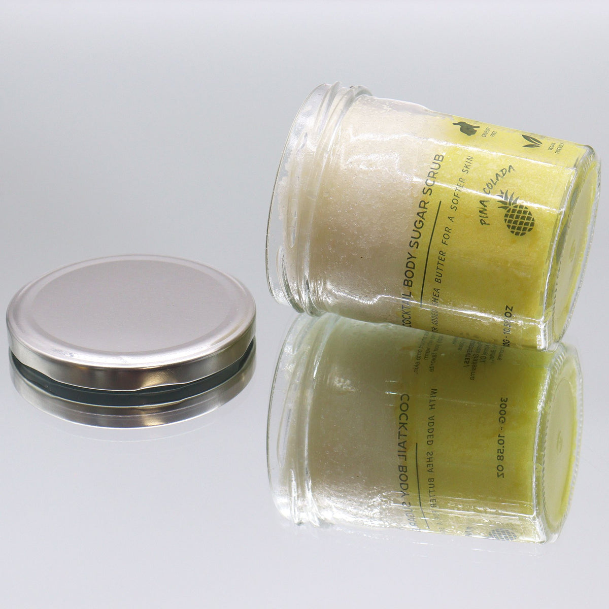 Piña Colada Fragranced Sugar Body Scrub | 300g | Vegan Exfoliating Tropical Skin Gift | Plastic Free