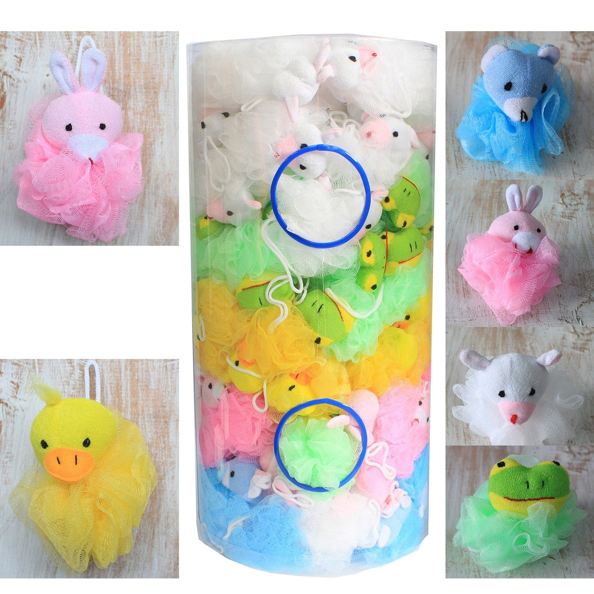 Cotton Animal Bath Scrunchie | Cute Novelty Body Scrubber | 27g | Amber & Calm