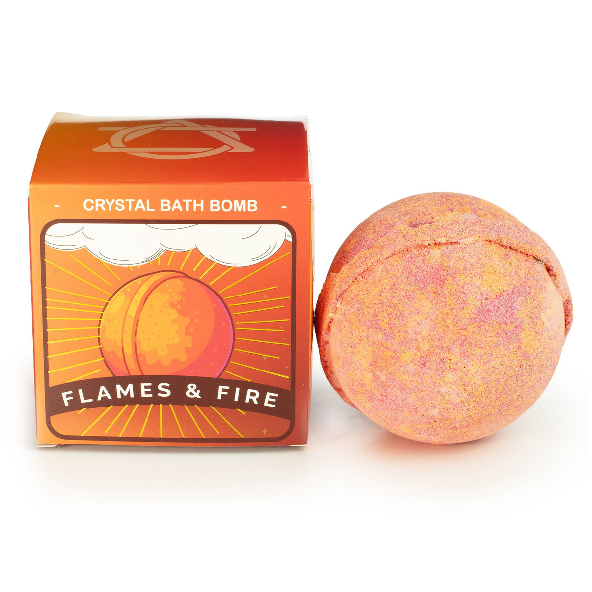 Crystal Bath Bomb | Fire Element | Real Gemstone Inside | Handmade in the UK | Gift for Her