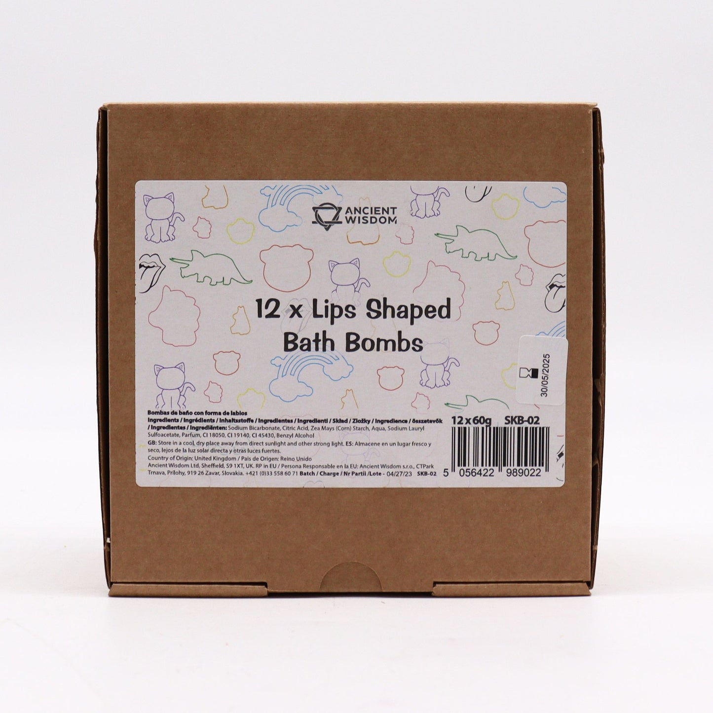 Lips Bath Bomb | Raspberry & Pomegranate | 60g | Vegan Fun Bath Gift | Handmade in UK | Stocking Filler