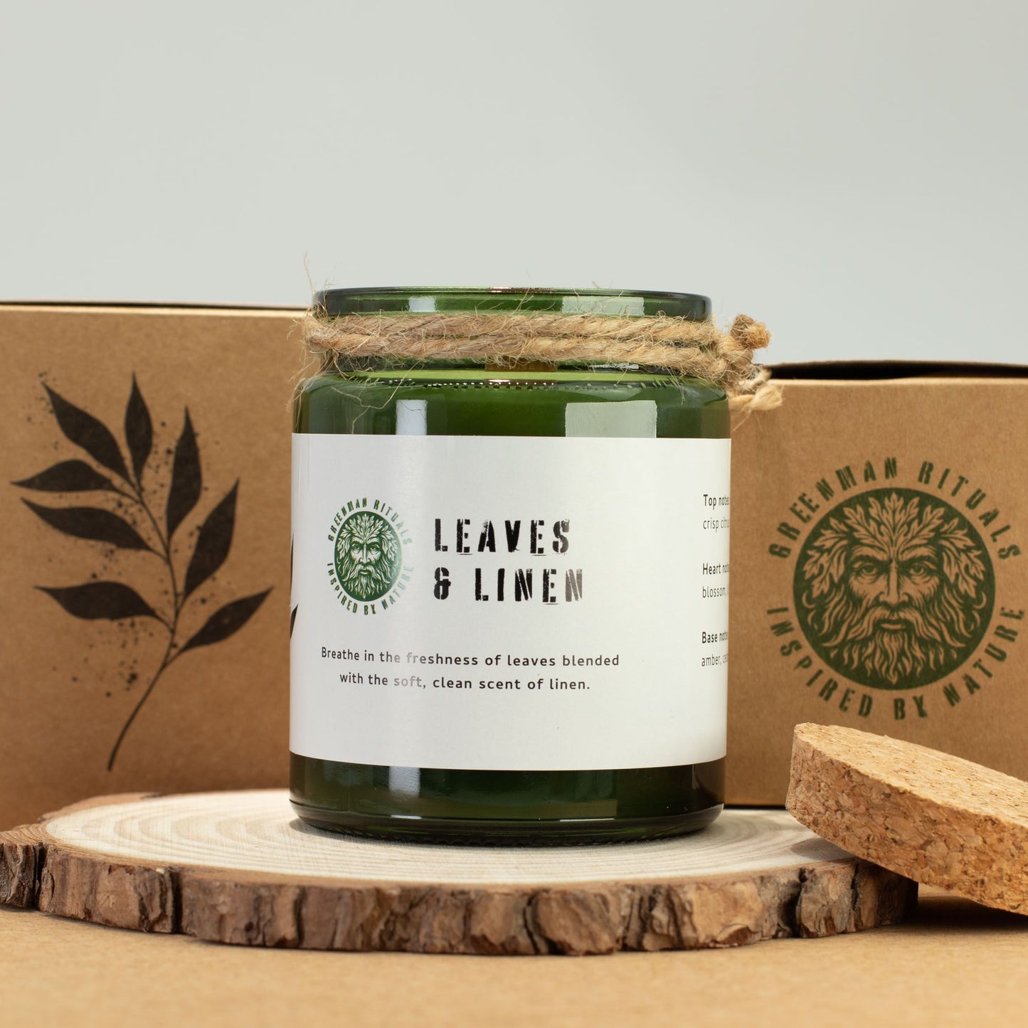 Leaves & Linen Woodwick Soy Candle | Sage & Mintwood Clean Home Fragrance Gift