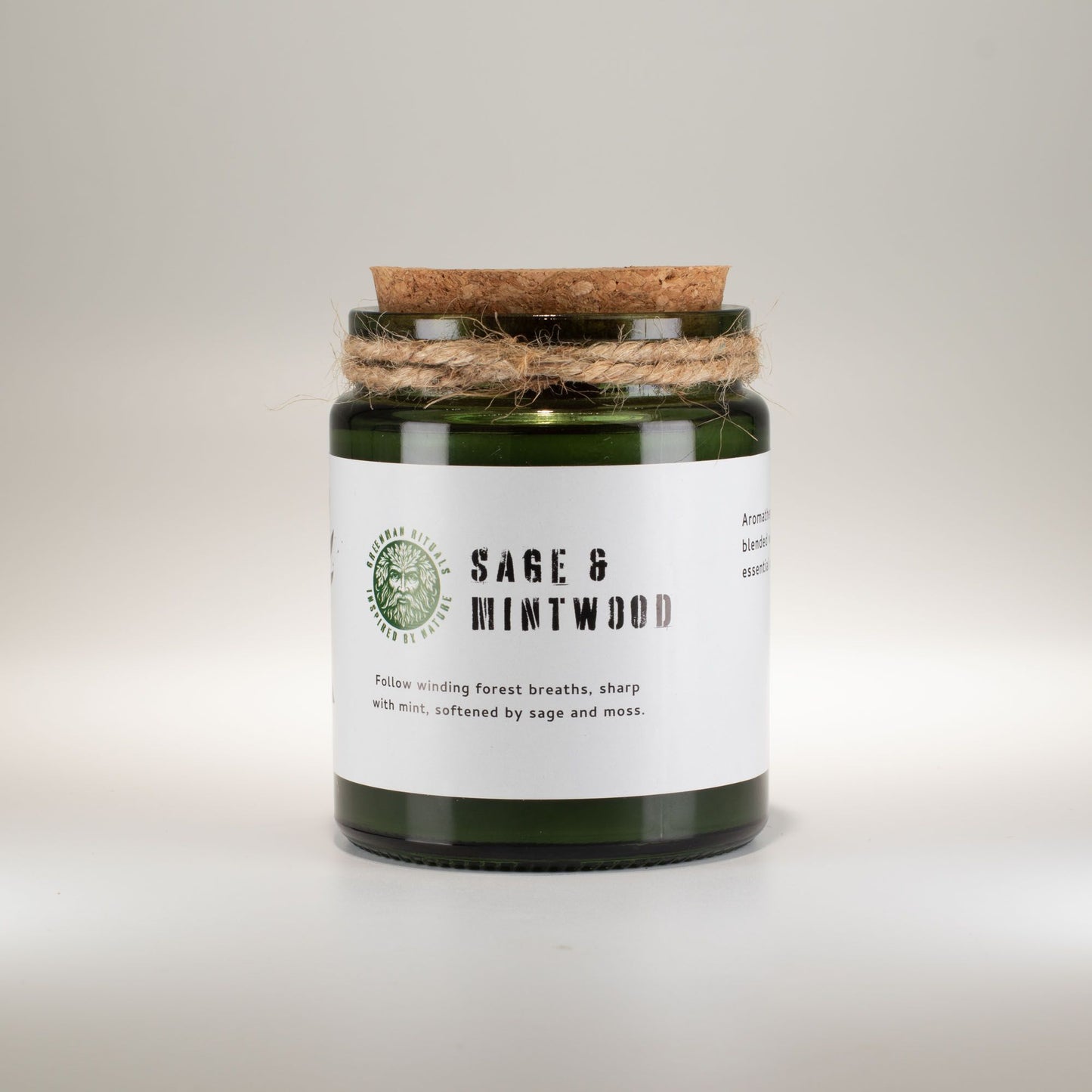 Sage & Mintwood Woodwick Soy Candle | Fresh Herbal Home Fragrance Gift
