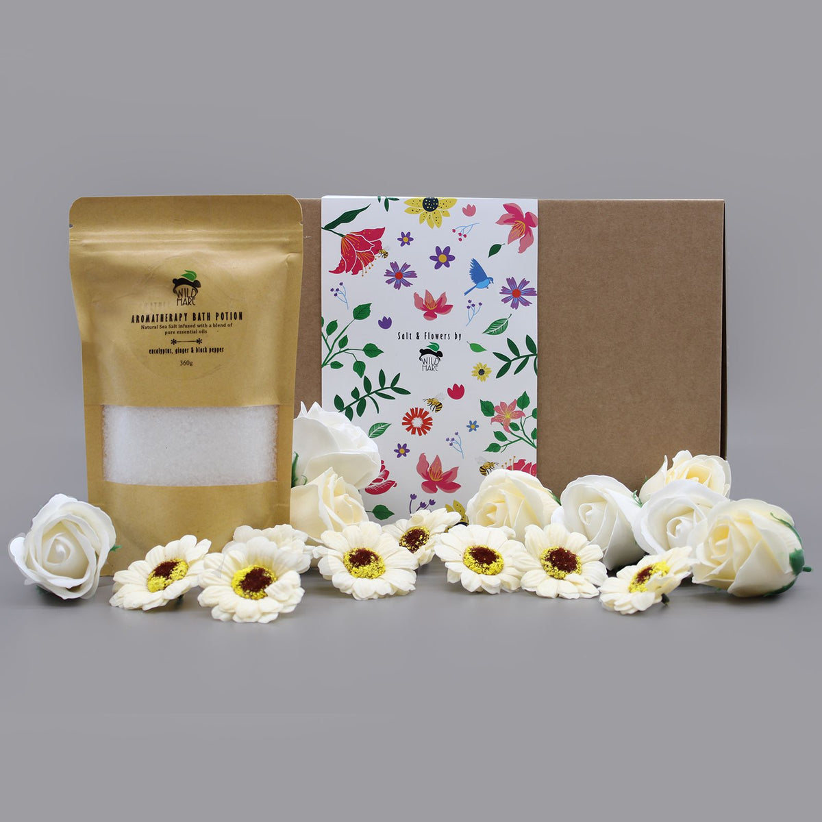 Cold & Flu Salt Soak Gift Set | Eucalyptus, Ginger & Black Pepper | Luxury Wellness Bath Gift