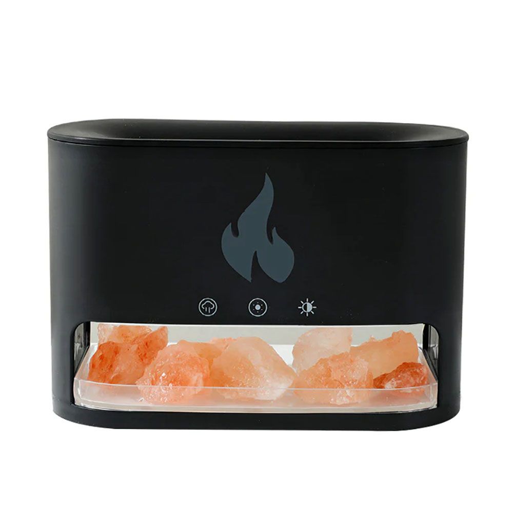 White Blaze Himalayan Salt Aroma Diffuser | USB-C | Flame Effect | Wellness Gift