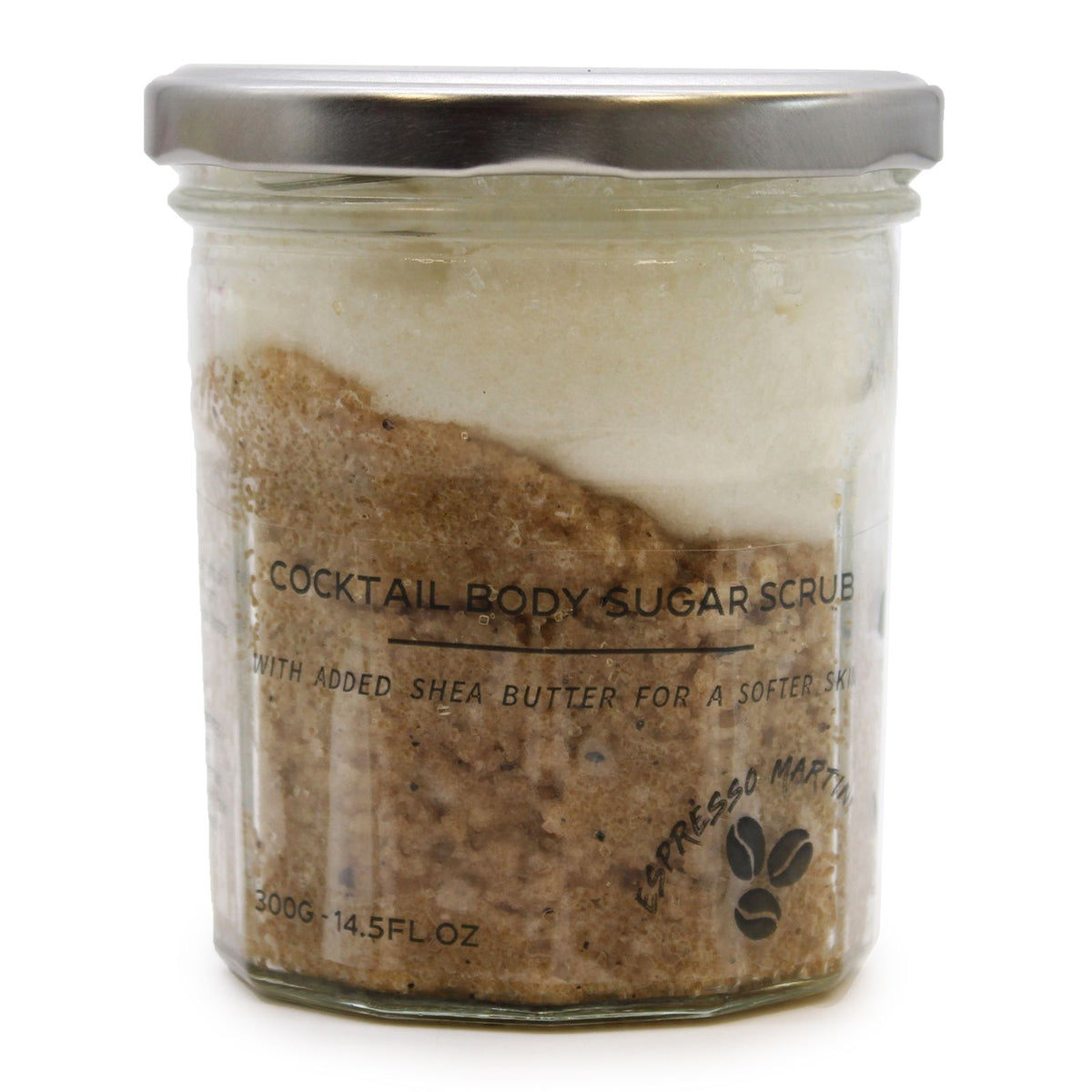 Espresso Martini Fragranced Sugar Body Scrub | 300g | Vegan Exfoliating Coffee Skin Gift | Plastic Free