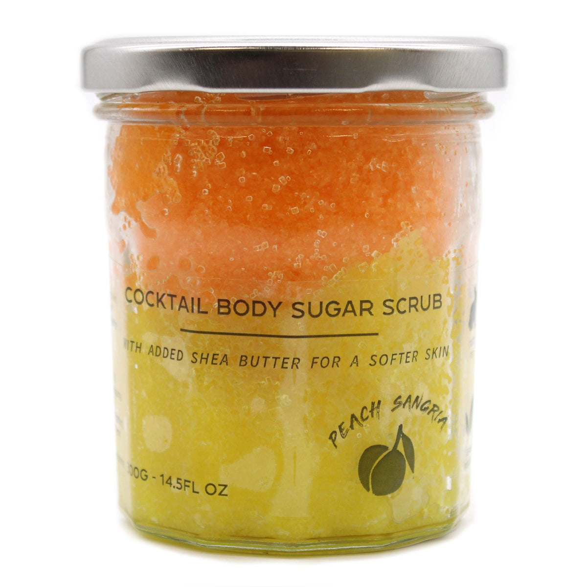 Peach Sangria Fragranced Sugar Body Scrub | 300g | Vegan Exfoliating Skin Gift | Plastic Free UK