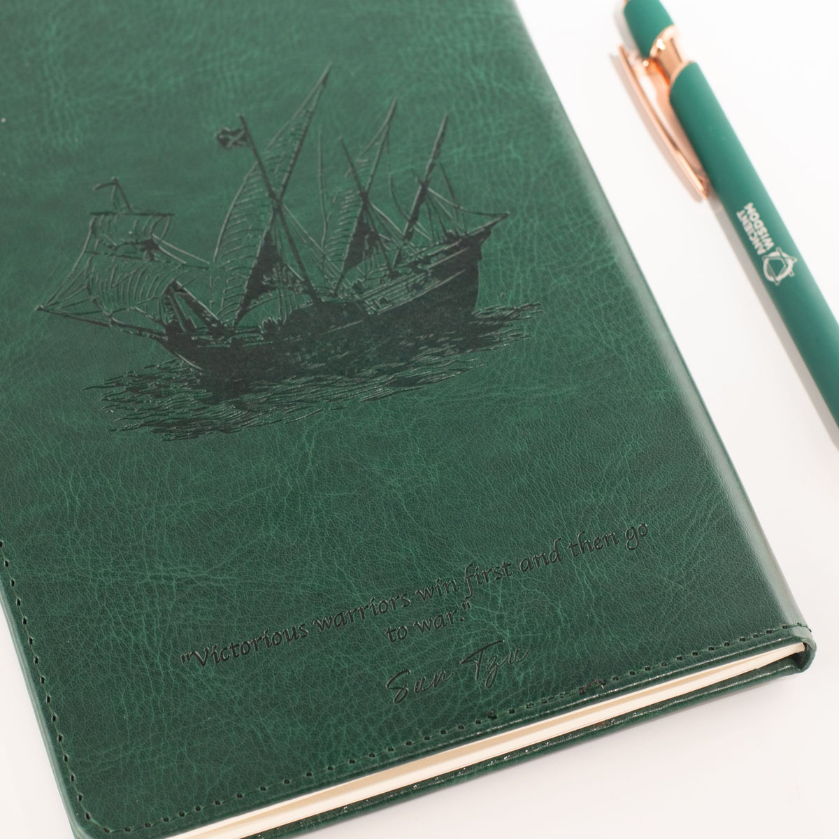 A5 Intention Notebook | LCD Wipe Screen & 80 Lined Pages | Green Leather Effect | Journaling Gift