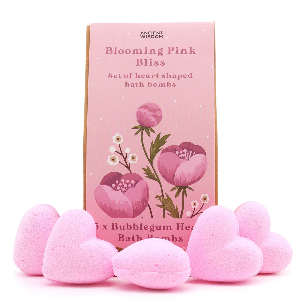 Blooming Pink Bliss Bath Heart Gift Set | Vegan Bath Bombs | Valentine's & Birthday Gift