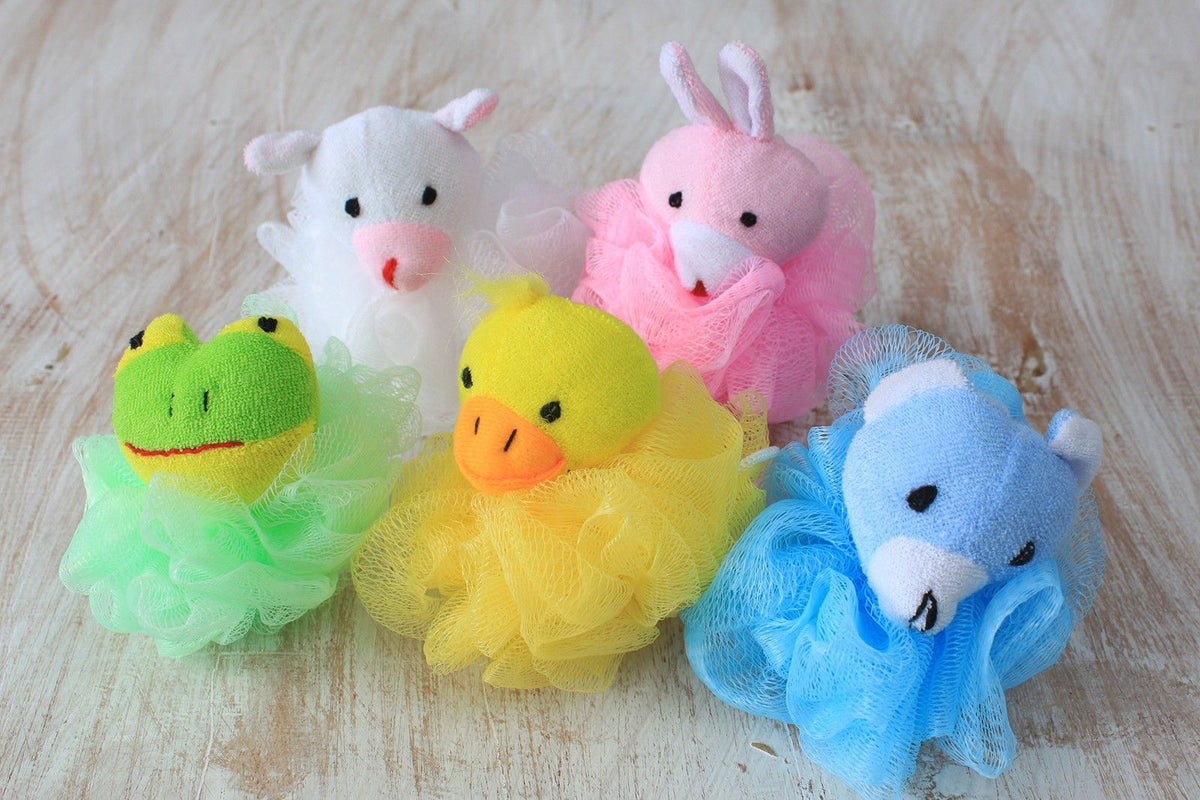 Cotton Animal Bath Scrunchie | Cute Novelty Body Scrubber | 27g | Amber & Calm