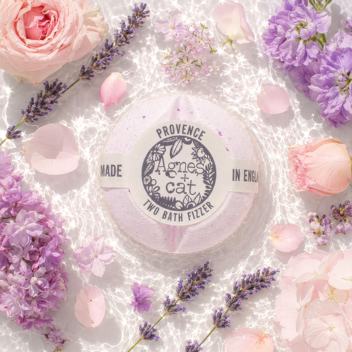 Agnes & Cat Secret Garden Bath Fizzer Gift Set | 3 Large Fizzers | Luxury Vegan Floral Bath Gift