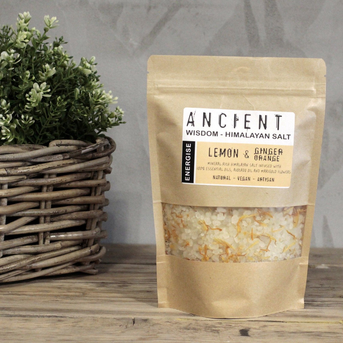Energise Himalayan Bath Salt Blend 500g | Lemon, Ginger & Orange | Aromatherapy Bath Soak Gift