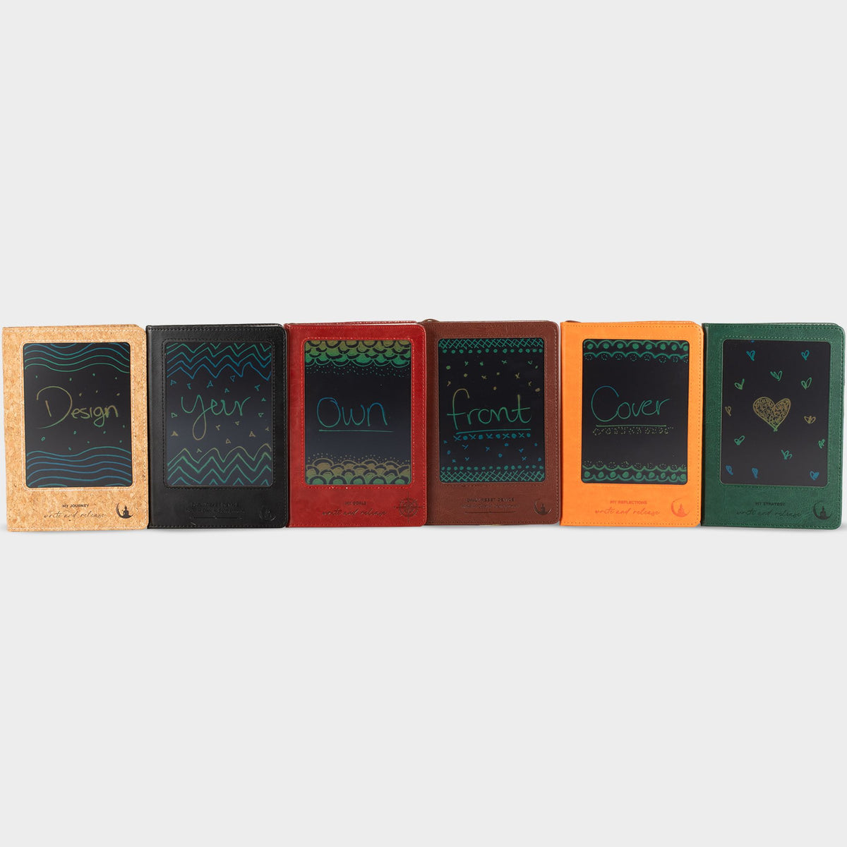 A5 Intention Notebook | LCD Wipe Screen & 80 Lined Pages | Red Leather Effect | Journaling Gift