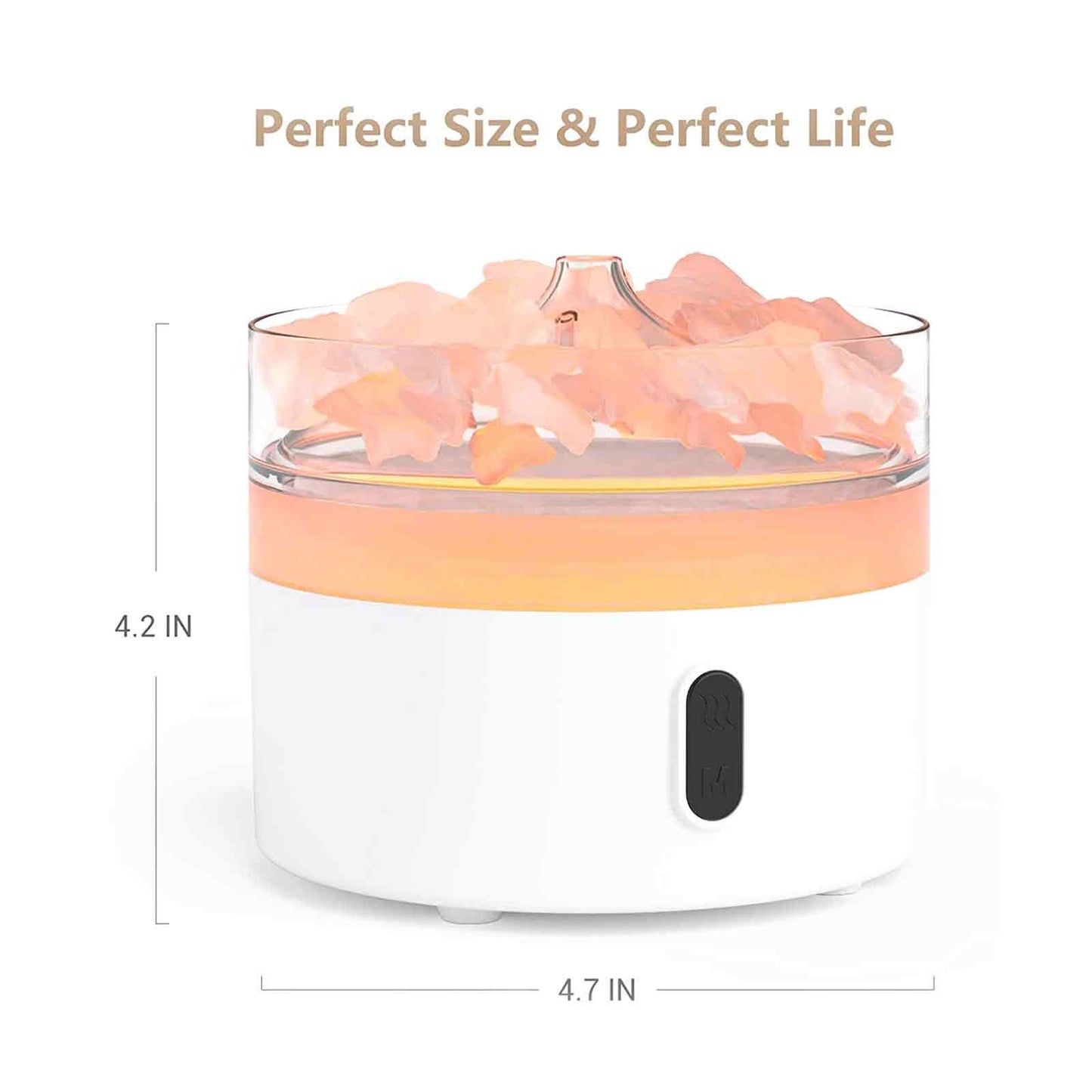 Himalayan Salt Aroma Diffuser | USB-C Night Light & Flame Effect | Wellness Gift
