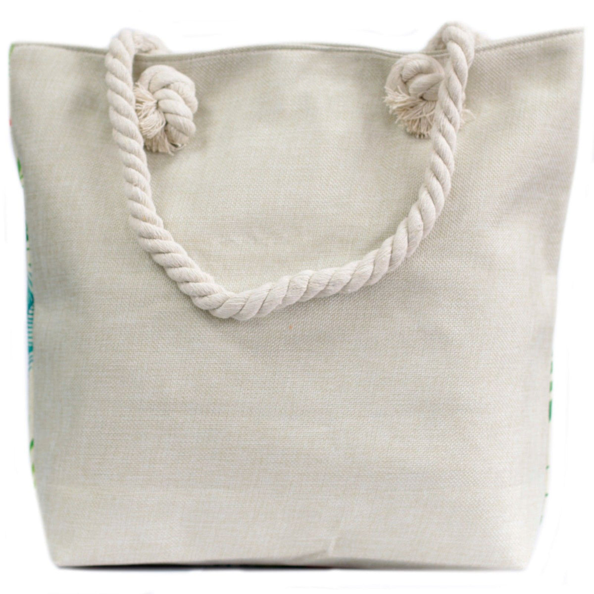 Rope Handle Tote Bag | Pineapple Print | Canvas Beach & Shoulder Bag