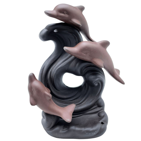 Dolphin Wave Backflow Incense Burner | Coastal Home Décor Gift