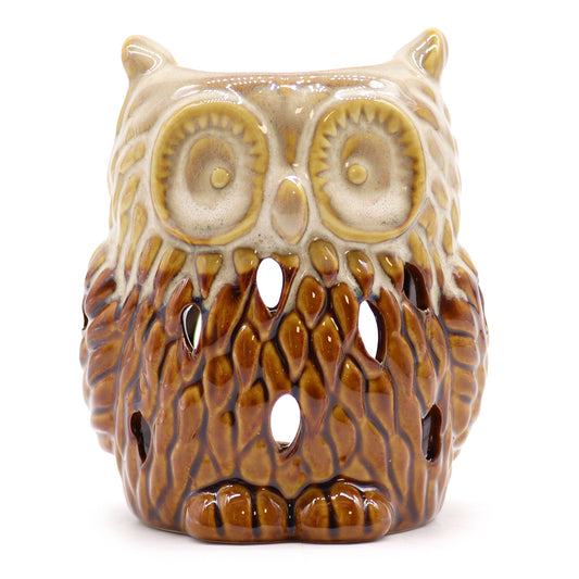 Rustic Owl Ceramic Oil Burner | Cottagecore Wax Melt & Aromatherapy Gift