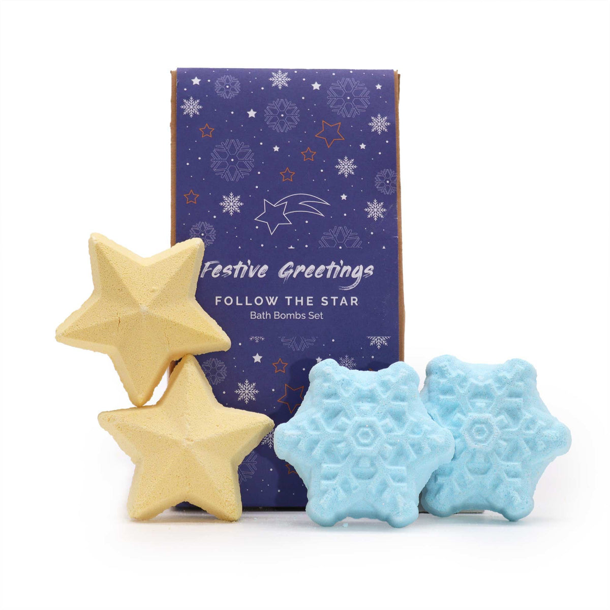 Follow the Star Christmas Bath Bomb Gift Pack | 4 Festive Bath Bombs | Luxury Christmas Gift