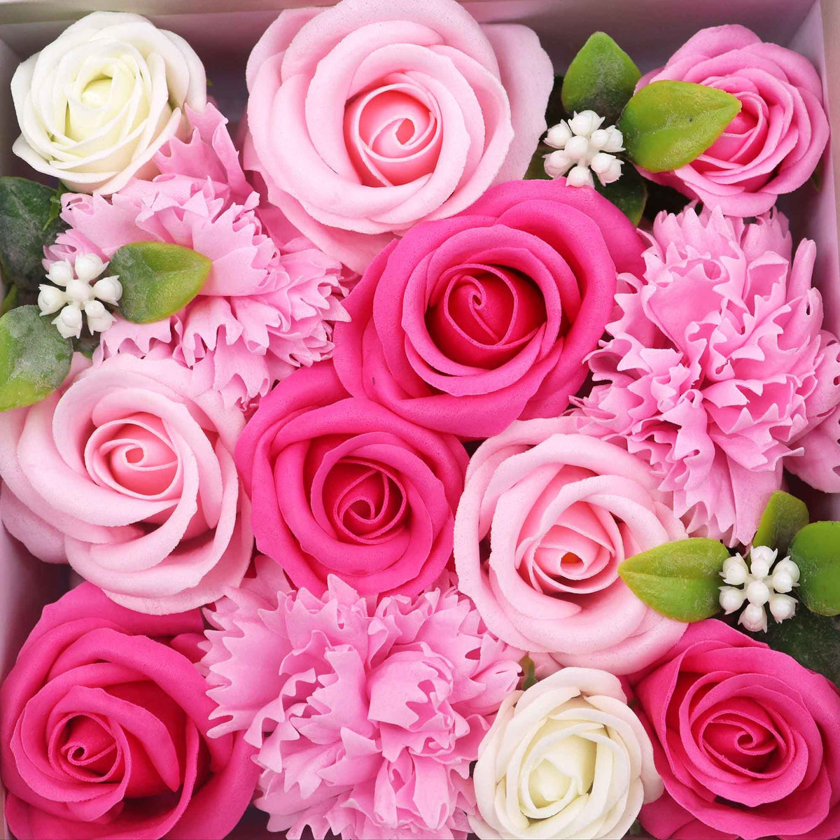 Baby Blessings Pink Soap Flower Square Gift Box | Baby Shower Gift | Amber & Calm