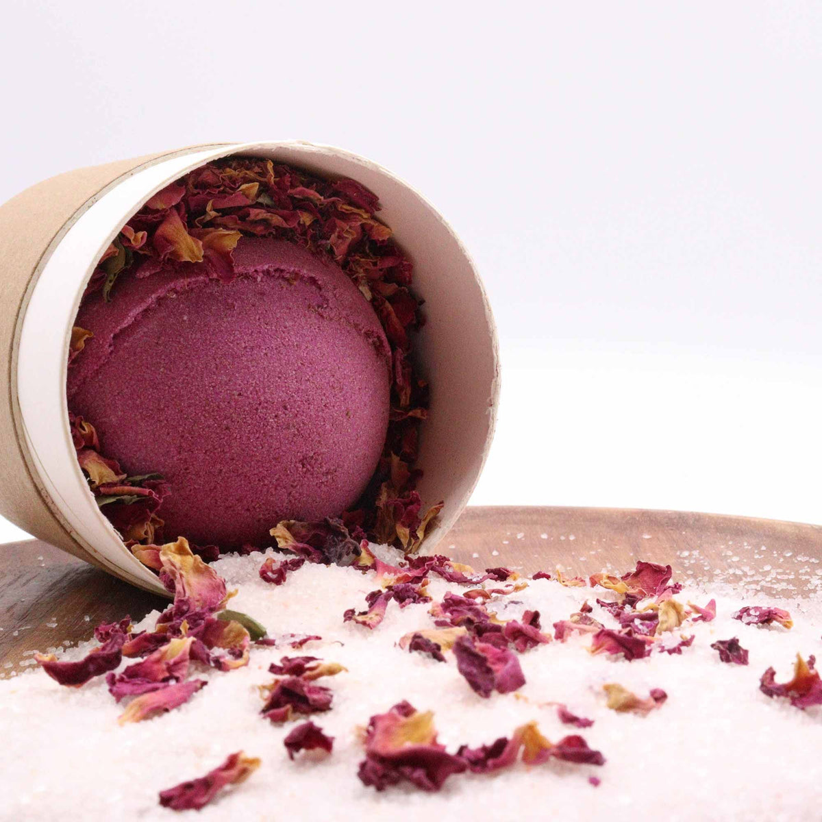 Cupid's Self Care Aromatherapy Bath Set | Ylang Ylang & Ginger Bath Bomb | Himalayan Salt | Rose Petals | Vegan Gift