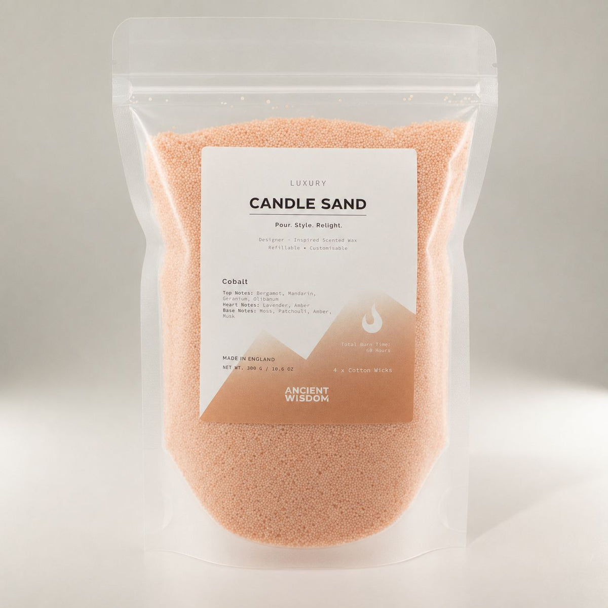 Cobalt Taupe Orange Candle Sand | 300g | Dior Sauvage Inspired | 60hr Burn | Made in England