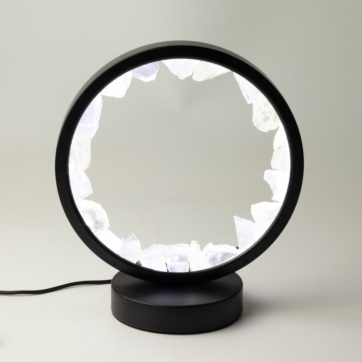 Clear Quartz Gemstone Halo Lamp | Natural Crystal Ring Light | USB | Zen Mind | Clarity & Focus