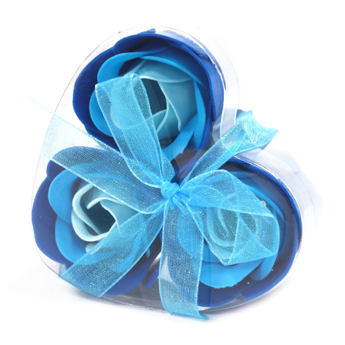 Lavender Rose Soap Flowers | Heart Gift Box | Set of 3 | Bath & Beauty Stocking Filler