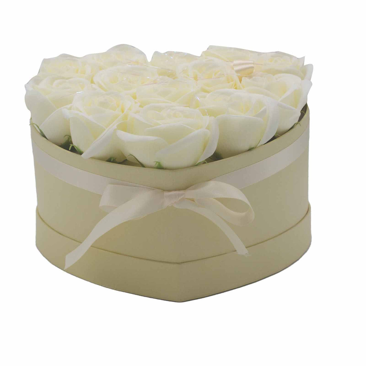Cream Rose Soap Flower Bouquet | 13 Roses Heart | Luxury Bath Gift | Valentine's Mother's Day Wedding