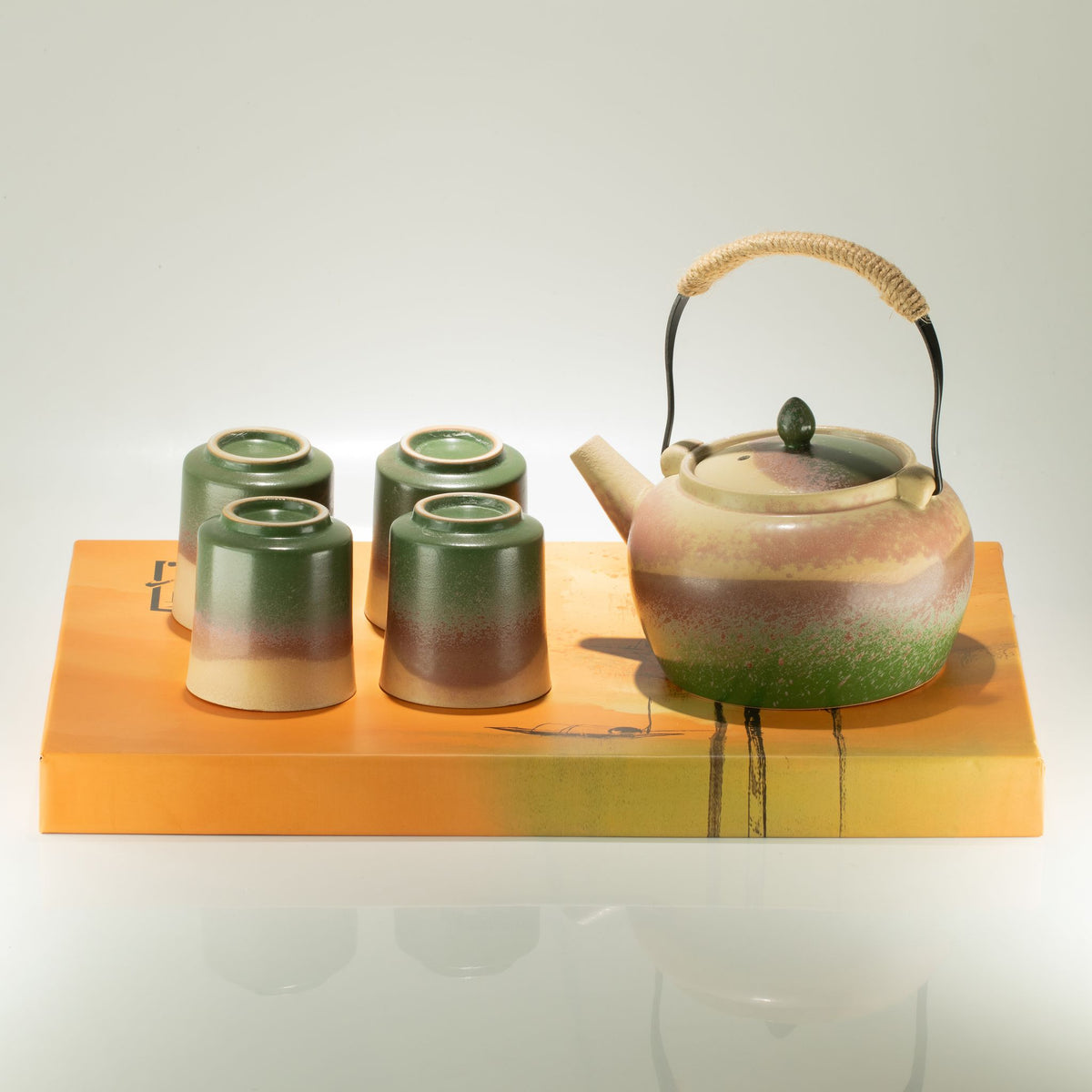 Japanese Kyusu Style Tea Set & Four Cups | Green Tea Set | Mindful Gift | Birthday Gift for Tea Lovers
