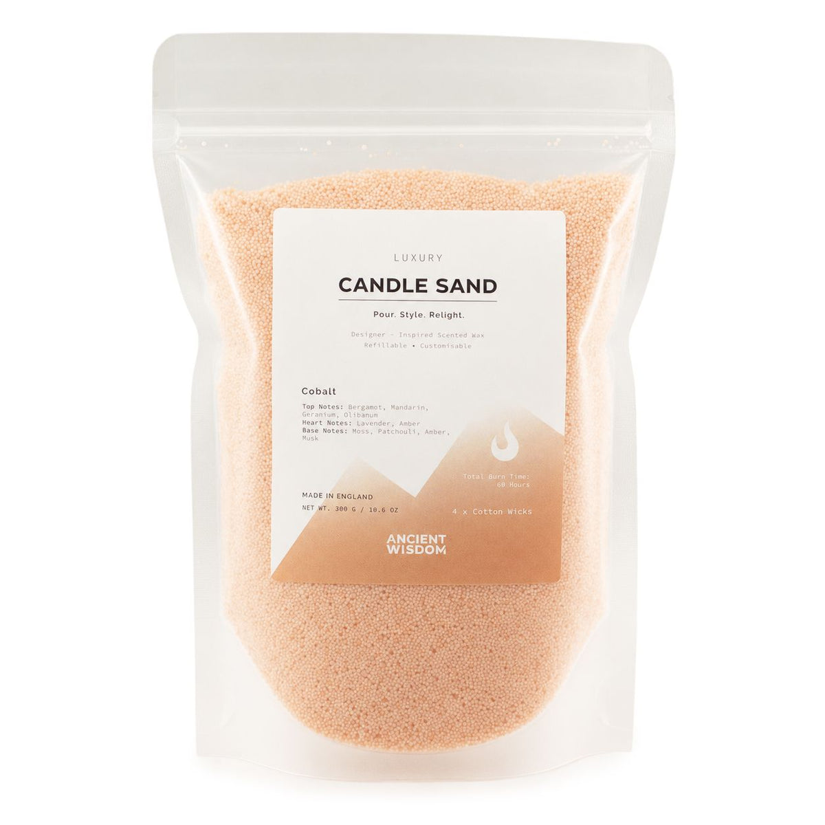 Cobalt Taupe Orange Candle Sand | 300g | Dior Sauvage Inspired | 60hr Burn | Made in England